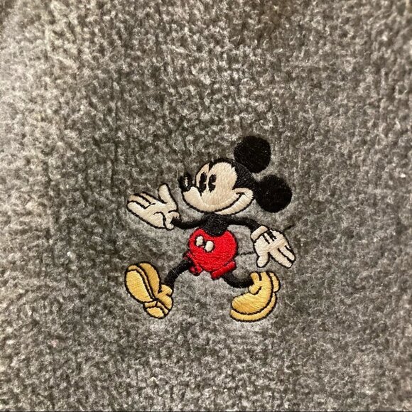 DISNEYLAND Sz L RESORT Mickey Mouse Fleece Full Zip w/ Pockets Vintage Jacket - Picture 4 of 11